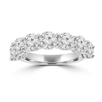 2.10 ct Ladies Round Cut Diamond Wedding Band Ring in 14 kt White Gold 2.10 ct Ladies Round Cut Diamond Wedding Band Ring in 14 kt White Gold
